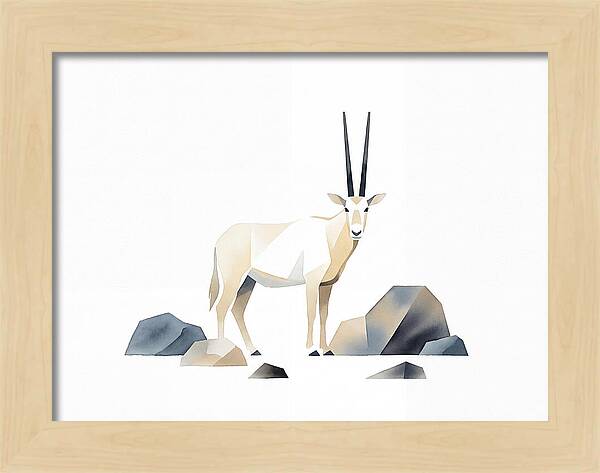 Arabian Oryx In Minimalist Style