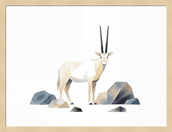 Arabian Oryx In Minimalist Style