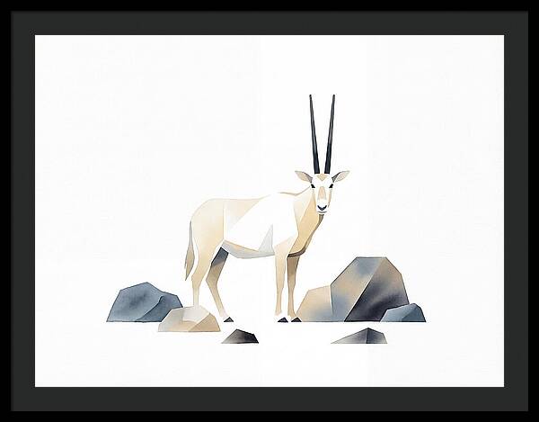 Arabian Oryx In Minimalist Style
