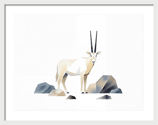 Arabian Oryx In Minimalist Style