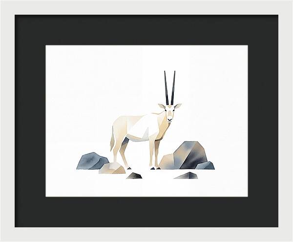 Arabian Oryx In Minimalist Style