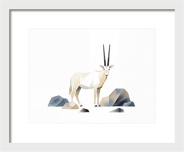 Arabian Oryx In Minimalist Style