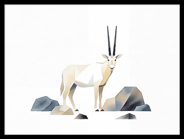 Arabian Oryx In Minimalist Style