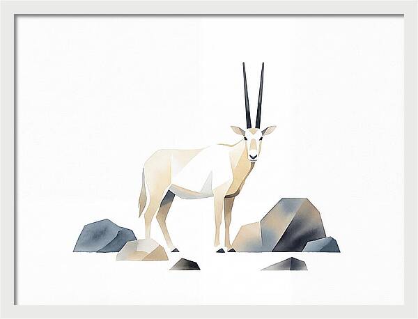 Arabian Oryx In Minimalist Style