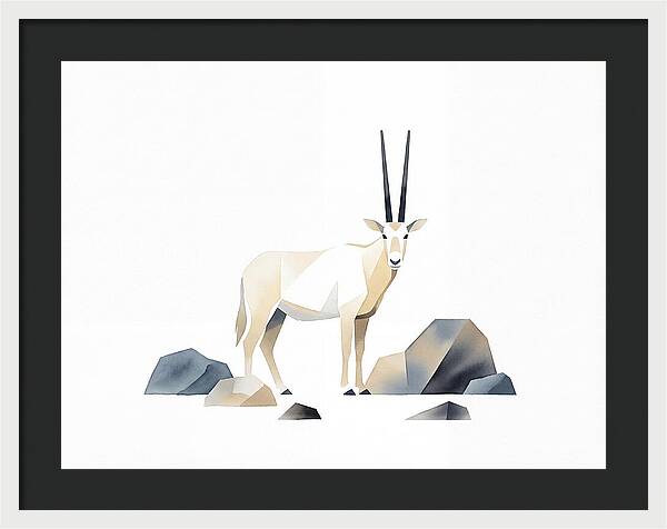 Arabian Oryx In Minimalist Style
