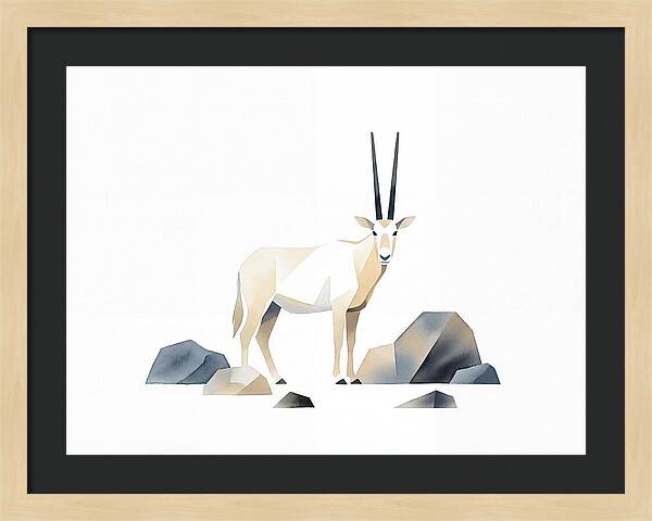 Arabian Oryx In Minimalist Style