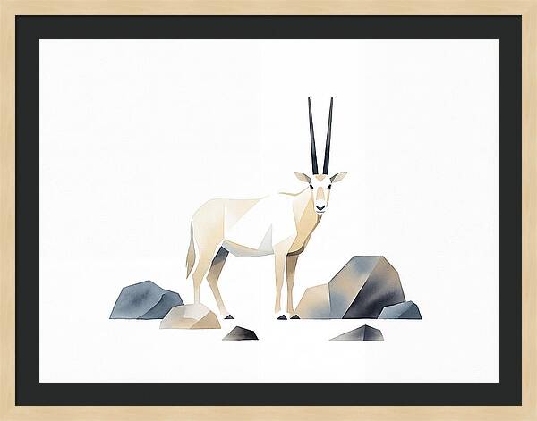 Arabian Oryx In Minimalist Style