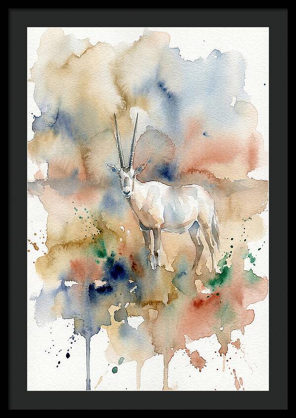 Arabian Oryx In Watercolor