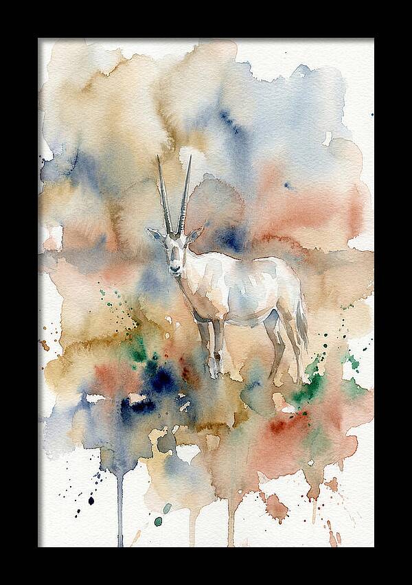Arabian Oryx In Watercolor
