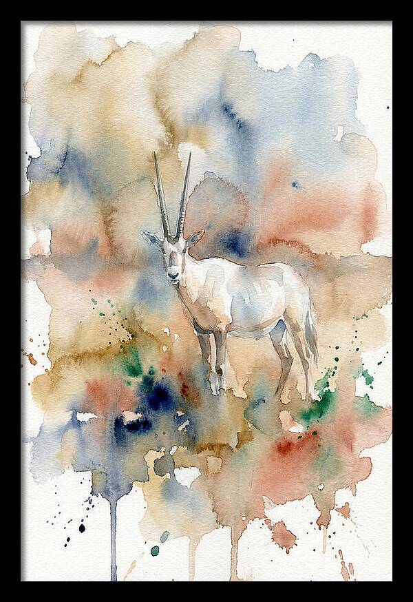 Arabian Oryx In Watercolor