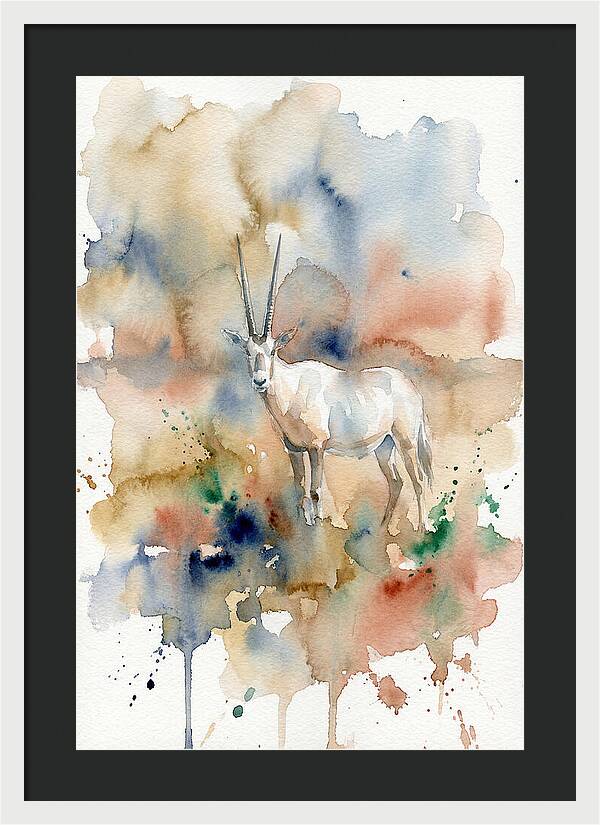 Arabian Oryx In Watercolor