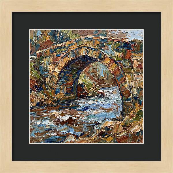Arch Bridge Over Flowing Stream