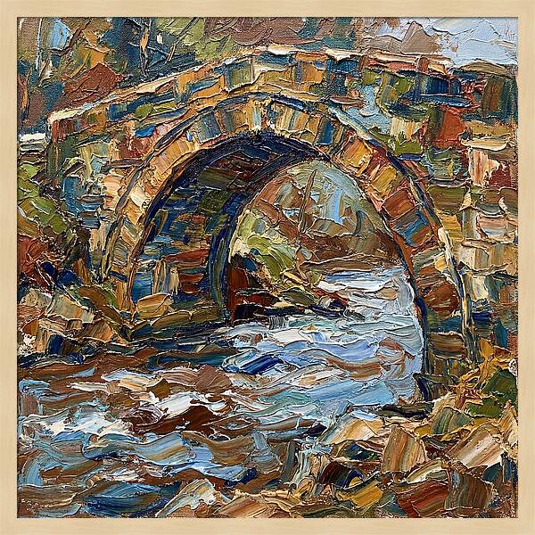 Arch Bridge Over Flowing Stream