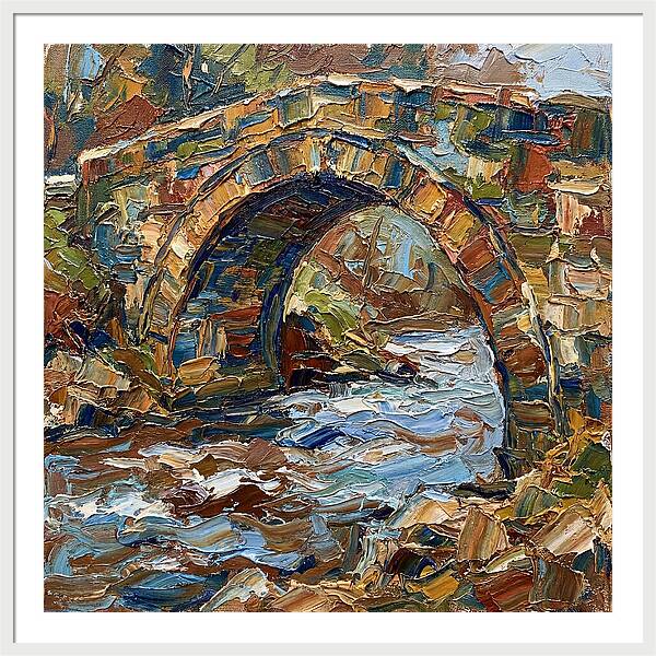 Arch Bridge Over Flowing Stream