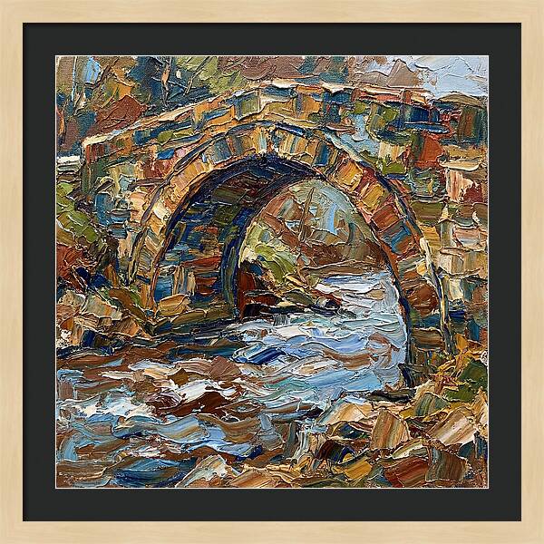 Arch Bridge Over Flowing Stream