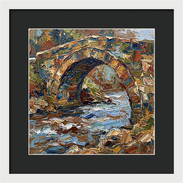 Arch Bridge Over Flowing Stream