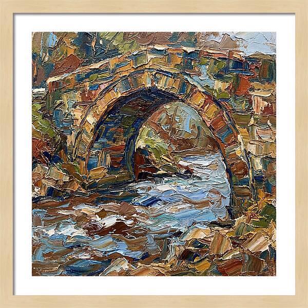 Arch Bridge Over Flowing Stream