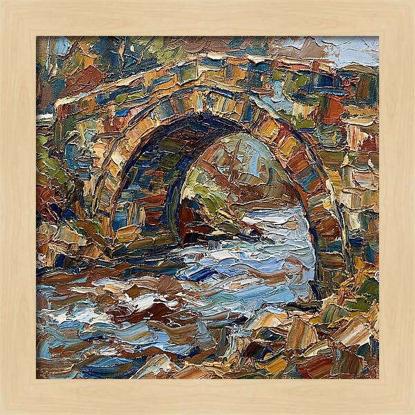 Arch Bridge Over Flowing Stream