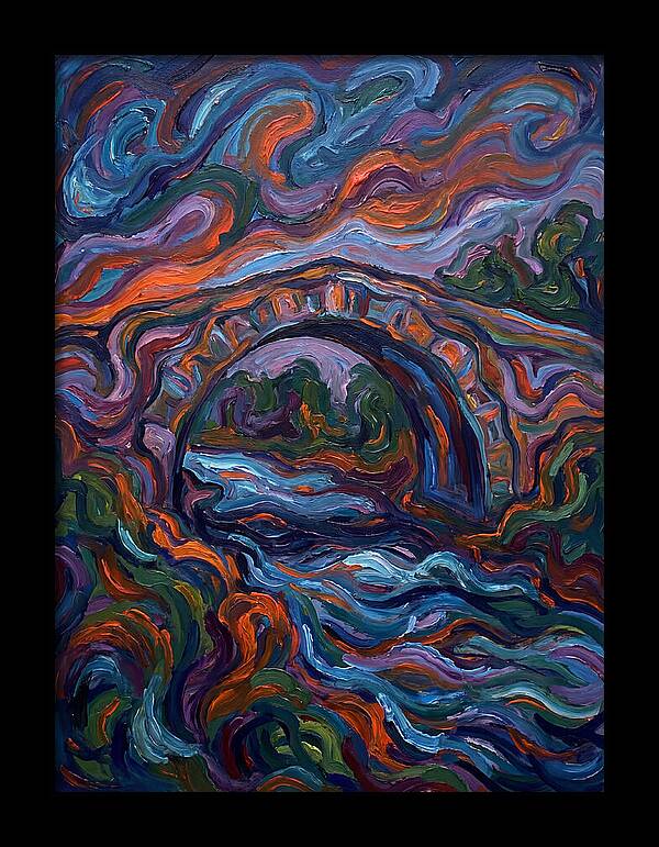 Arch Bridge Under Vibrant Skies