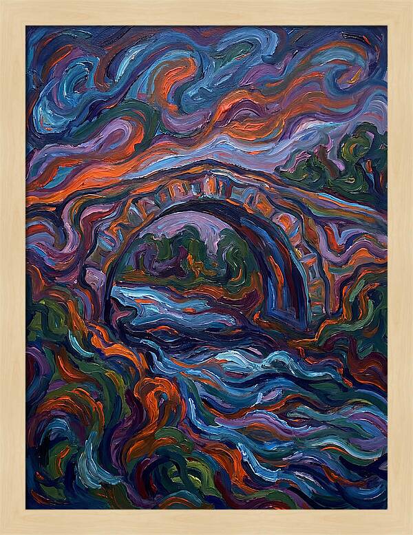 Arch Bridge Under Vibrant Skies