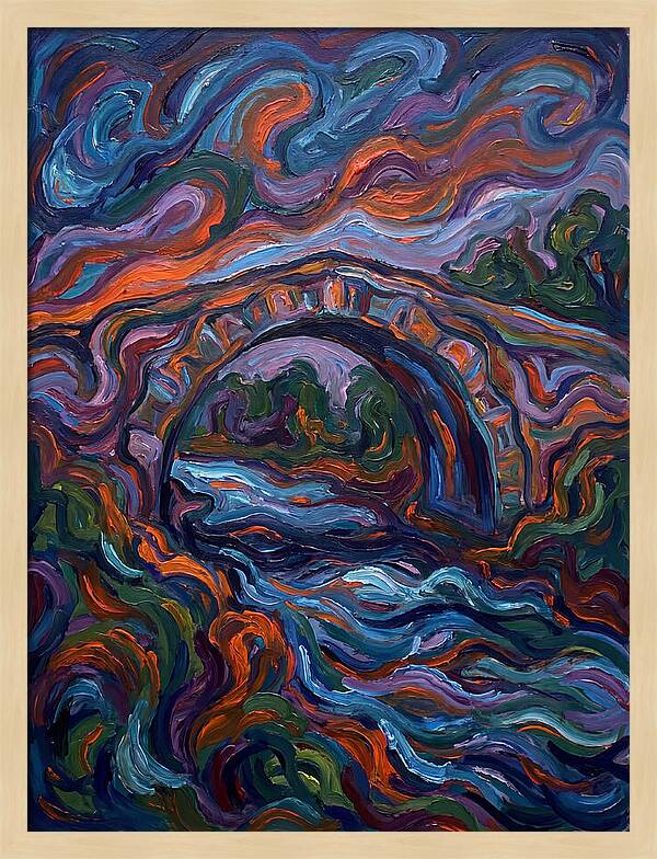 Arch Bridge Under Vibrant Skies