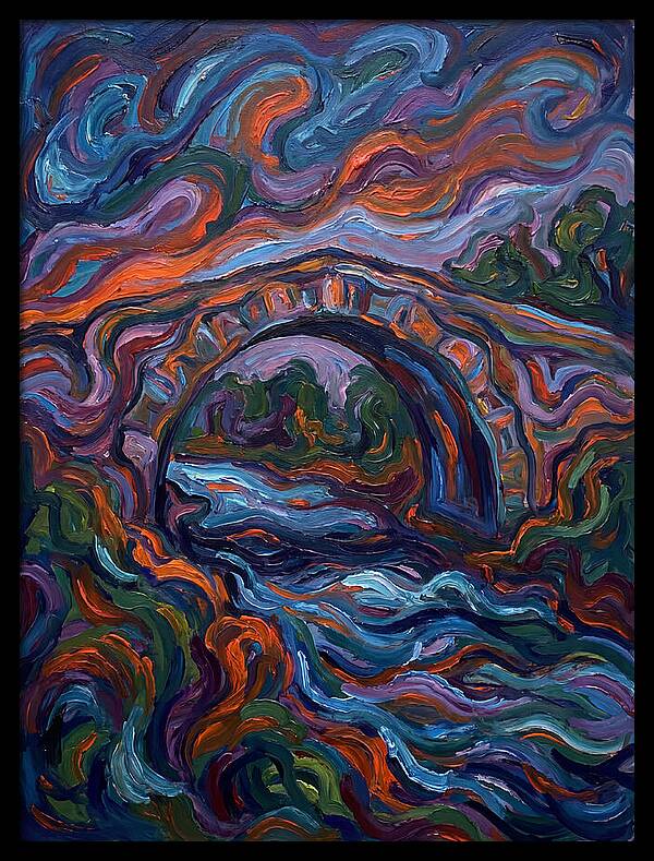 Arch Bridge Under Vibrant Skies