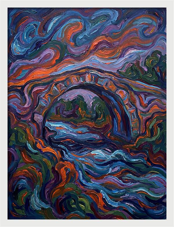 Arch Bridge Under Vibrant Skies