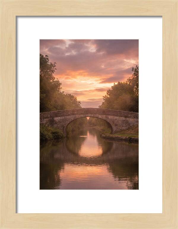 Arched Bridge Over Tranquil Canal