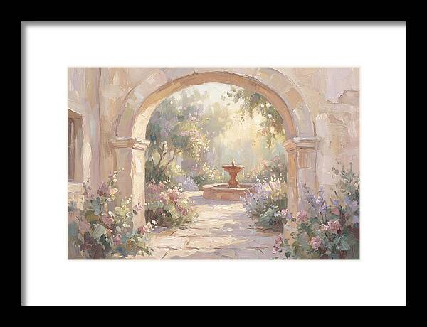 Arched Doorway To Sunlit Courtyard