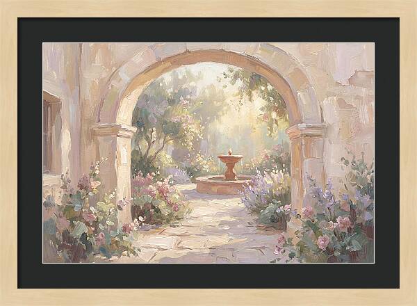 Arched Doorway To Sunlit Courtyard