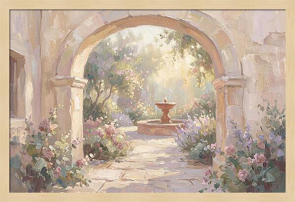 Arched Doorway To Sunlit Courtyard