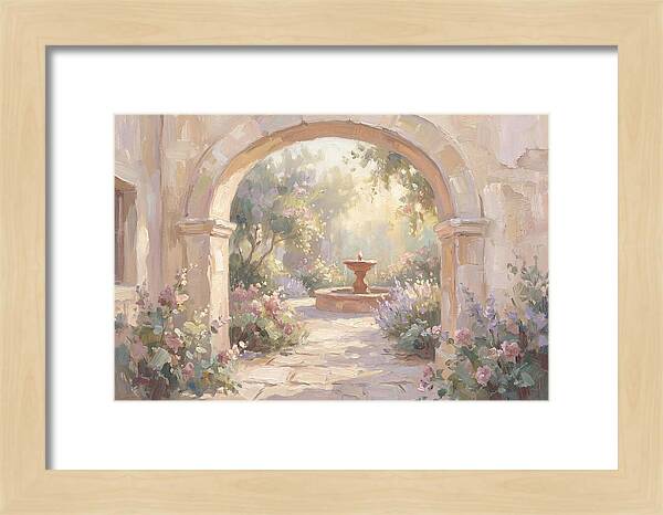 Arched Doorway To Sunlit Courtyard