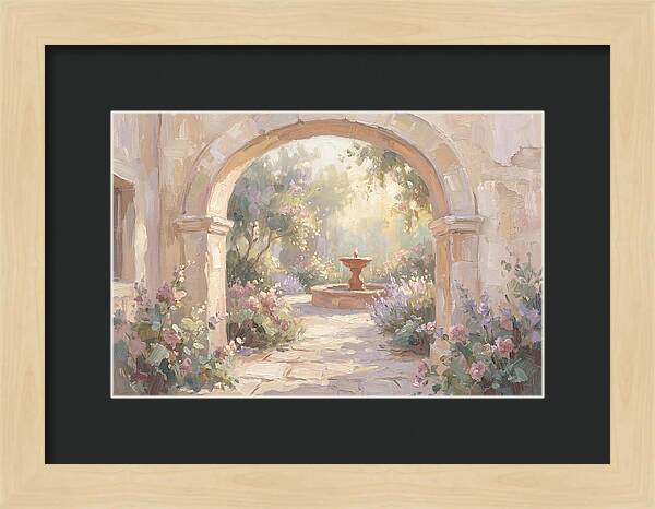 Arched Doorway To Sunlit Courtyard