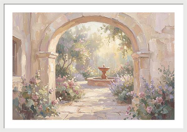 Arched Doorway To Sunlit Courtyard