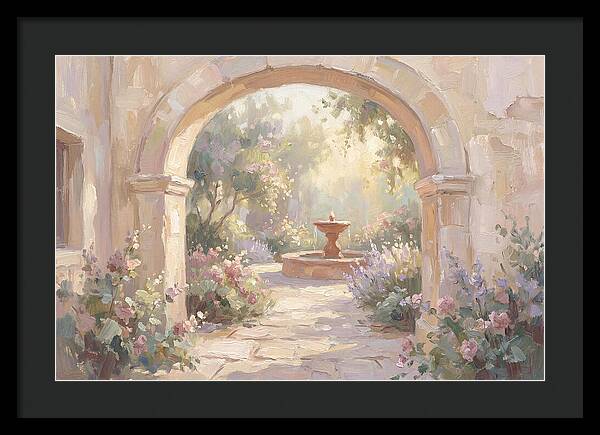 Arched Doorway To Sunlit Courtyard