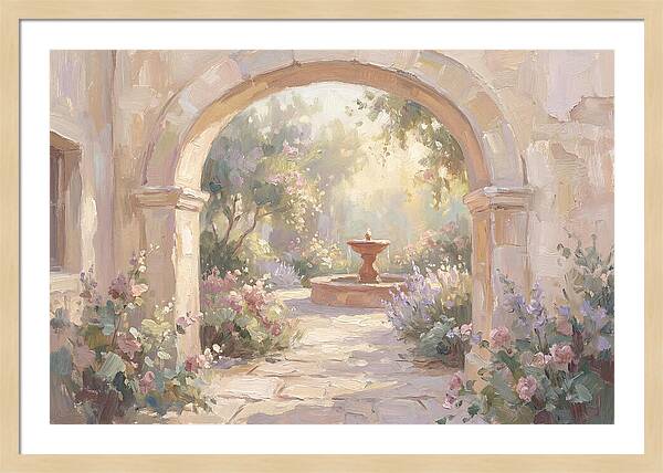 Arched Doorway To Sunlit Courtyard