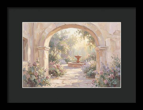 Arched Doorway To Sunlit Courtyard