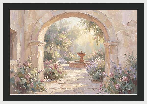 Arched Doorway To Sunlit Courtyard