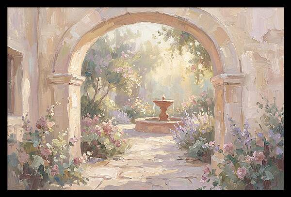 Arched Doorway To Sunlit Courtyard