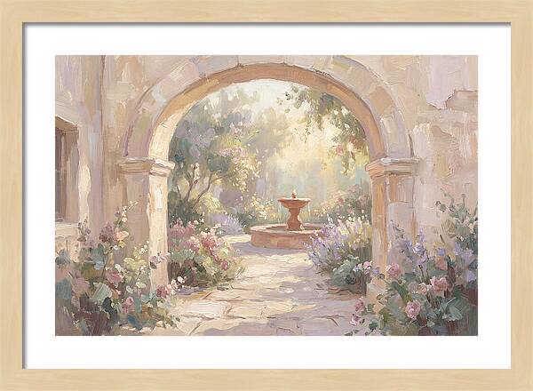 Arched Doorway To Sunlit Courtyard