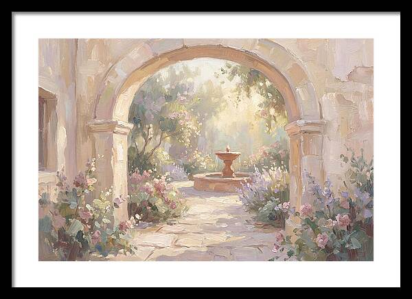 Arched Doorway To Sunlit Courtyard