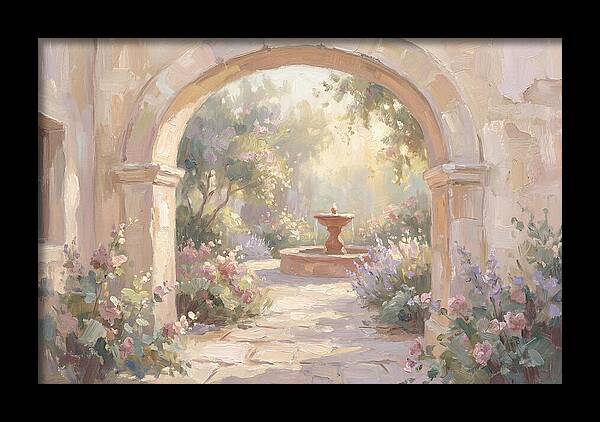 Arched Doorway To Sunlit Courtyard