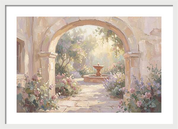 Arched Doorway To Sunlit Courtyard
