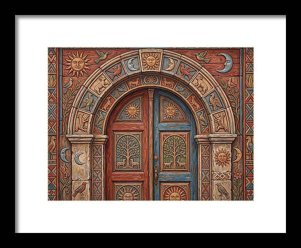 Arched Doorway With Folk Motifs