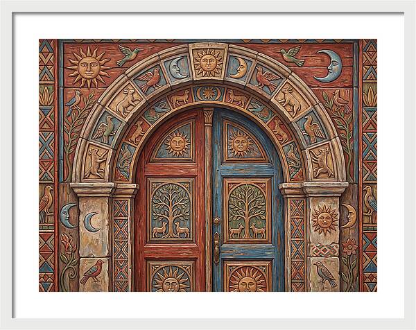 Arched Doorway With Folk Motifs
