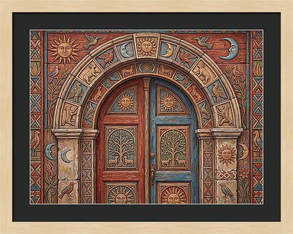 Arched Doorway With Folk Motifs