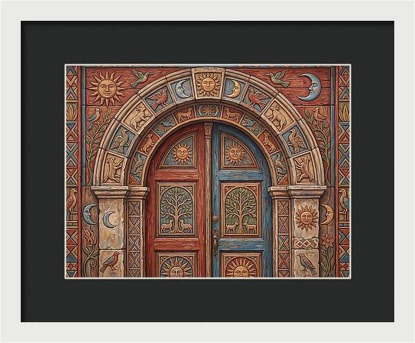 Arched Doorway With Folk Motifs