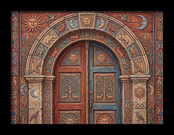 Arched Doorway With Folk Motifs