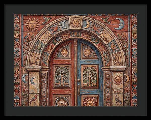 Arched Doorway With Folk Motifs