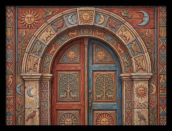 Arched Doorway With Folk Motifs